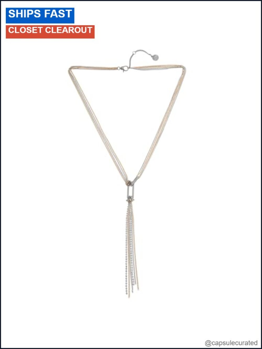 AllSaints April Lariat Necklace Y-Shaped Lobster Clasp 22 inch